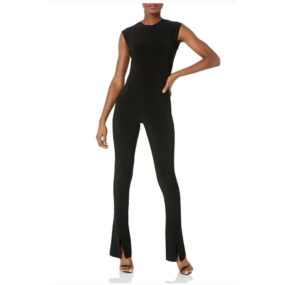 NWT Norma Kamali Sleeveless Spat Legging Catsuit - Black XL/42